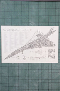 Concorde Supersonic Airliner Schematic Chart